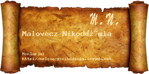Malovecz Nikodémia névjegykártya